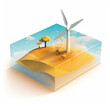 illustration of a wind turbine in a field-generative ai