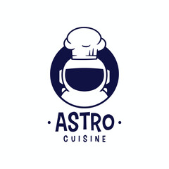 Sticker - Chef Astronaut Restaurant Kitchen Cartoon Mascot Character Logo Vector Icon Illustration