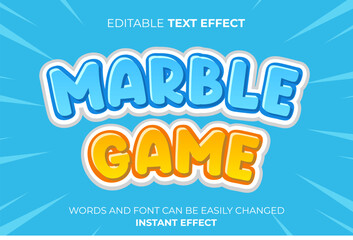 Wall Mural - marble game text effect template