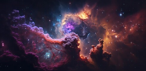 Wall Mural - colorful space galaxy cloud nebula. stary night cosmos. universe science astronomy. supernova backgr