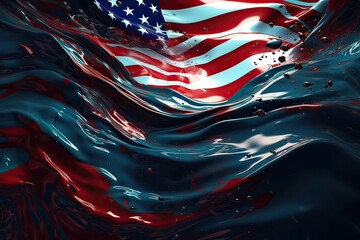 Wall Mural - Independence day abstract background with elements of the American flag in dark blue colors