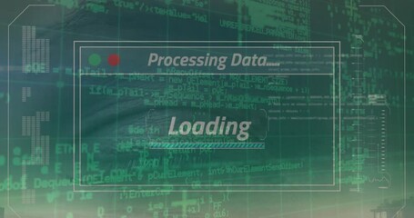 Poster - Animation of interface with data processing against close up of a human eye