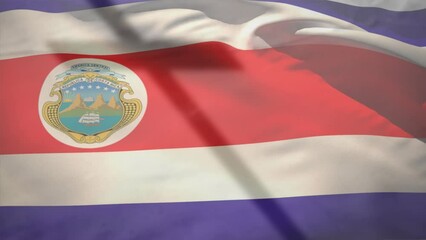 Wall Mural - Animation of christian cross and flag of costa rica