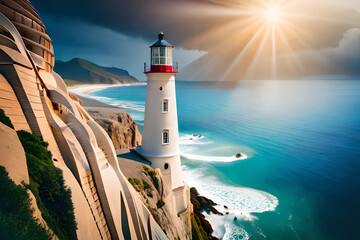 Wall Mural - lighthouse on the island of island
