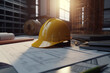 helmet and Construction project cost management and analysis by businessmen