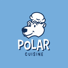 Sticker - Polar Bear Chef Bakery Restaurant Kitchen Cartoon Mascot Character Logo Vector Icon Illustration