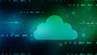 © Greentech - 2d illustration of Cloud computing, Digital Cloud computing Concept background. Cyber technology, internet data storage, database and data server concept
