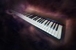 piano keyboard on dark background
