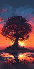 Canvas Print - sunset over the sea