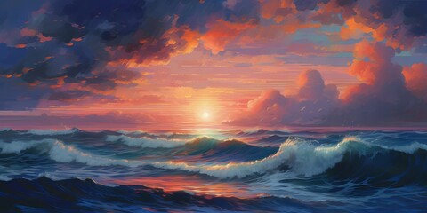 Canvas Print - sunset in the mountains