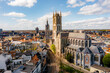 © radekcho - View of St Nicholas' Church in Ghent and Saint Bavo Cathedral, Belgium travel and landmarks from above.