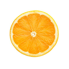 Wall Mural - One orange slice cropped on transparent background, Generative AI