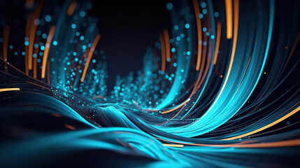 Modern abstract digital 3D background. Copy space. Based on Generative AI