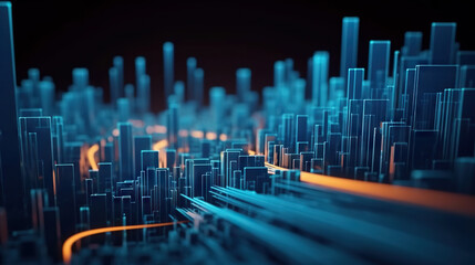 Poster - modern abstract digital 3d background. copy space. based on generative ai