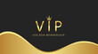 gold crown on black background, black and gold background, anniversary label with ribbon, black and gold label with ribbon, luxury gold and black exclusive premium vip card for club members only, vip