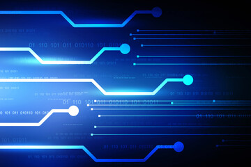 2d illustration Abstract futuristic electronic circuit technology background