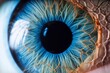 perfect blue eye macro in a sterile environment and perfect vision in resolution 6k, concept, the vision of the future and healthy life concept. view precise and straight to the target.