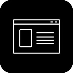 Landing Page Business icon with black filled line style. web, internet, development, website, computer, interface, marketing. Vector illustration