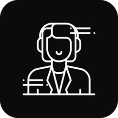 Customer Business icon with black filled line style. person, service, support, user, human, online, information. Vector illustration