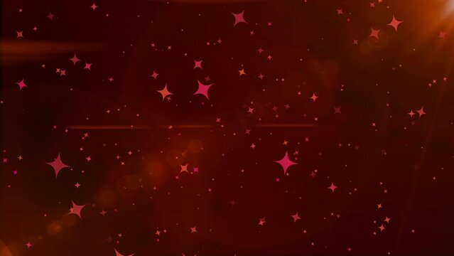 Wall Mural -  - Red Glistering shiny star particle rain motion light luminance illustration night background, artistic space bokeh speed matrix magic effect background animation
