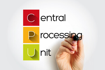 Poster - cpu central processing unit - electronic circuitry that executes instructions comprising a computer 