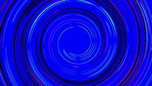 Fast Spin Motion Of Light Blue, Magenta Pink, Black Spiral Digital Texture On Royal Blue Background. Dynamic Swirl Animation. Technology Wallpaper. Futuristic Vortex. Abstract Bright Tunnel Surface