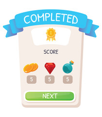 Wall Mural - game ui button. mobile application or game interface element. cartoon colorful design. sticker or la