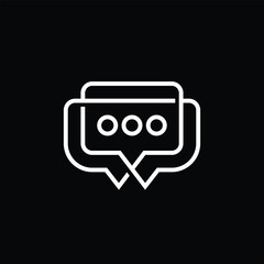 Wall Mural - talk people team work chat bubble outline logo vector icon illustration