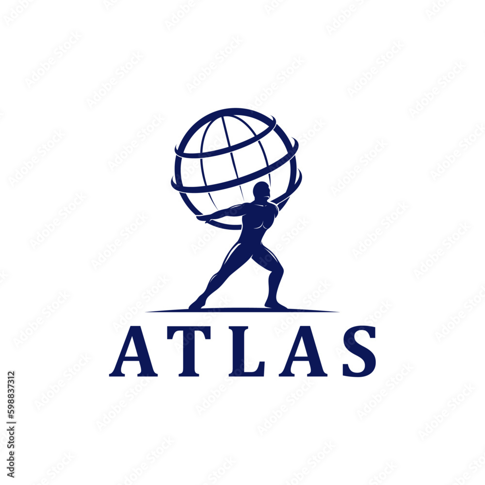 Atlas logo inspiration, Globe, World Stock Vector | Adobe Stock