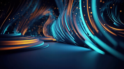 Poster - modern abstract digital 3d background. copy space. based on generative ai