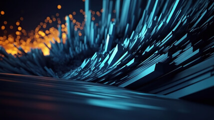 Poster - modern abstract digital 3d background. copy space. based on generative ai