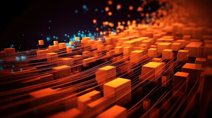 Poster - modern abstract digital 3d background. copy space. based on generative ai