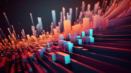 Poster - modern abstract digital 3d background. copy space. based on generative ai
