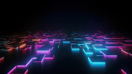 Poster - modern abstract digital 3d background. copy space. based on generative ai