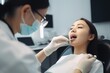 © piai - Young woman undergoing an orthodontic examination. Generative AI