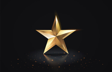 Wall Mural - Star best podium award sign, golden object. Vector illustration