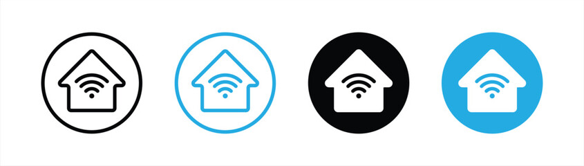 Poster - smart home icon set. line and flat icon symbol sign collections, vector illustration