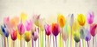 © Gelpi - A cute and colorful watercolor tulip background with soft focus and lively hues. Perfect for decorative use. Generative AI