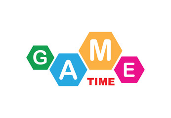 Wall Mural - Game time with font design.	