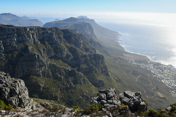 Wall Mural - View at Cape Town from the table mountain in South Africa