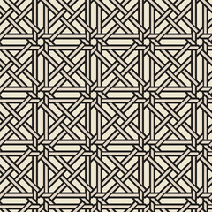 Poster - Seamless traditional islamic pattern. Geometric lattice with squares and interlaced lines in girih style. Vector illustration. Great for textile, wrapping, print, web, and decorative projects.