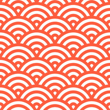 Seamless Pattern With Orange Japanese Design