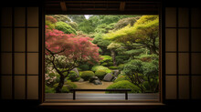 The Edge And The Garden Seen From The Japanese Room. Generative Ai
