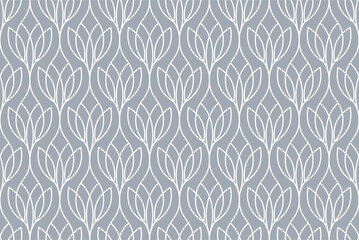 flower geometric pattern. seamless vector background. gray and white ornament.