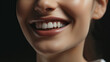 © Farnaces - Close-up of smiling mouth of a pretty young Caucasian woman. Generative AI