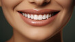 © Farnaces - Close-up of smiling mouth of a pretty young Caucasian woman. Generative AI