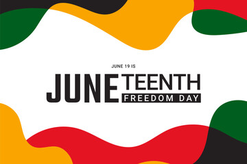 Juneteenth Freedom Day Background design. Poster or banner with Juneteenth and copy space. 19 June. Vector Illustration