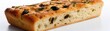 Focaccia Standing On White Background Wide Panoramic. Generative AI