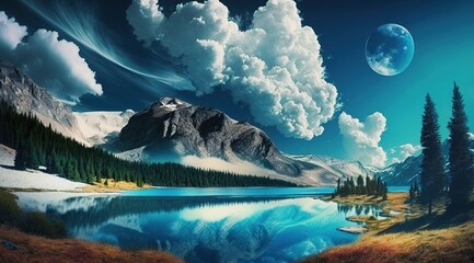 Wall Mural - Nature and the sky are incredible, and the terrain is stunning. Generative AI Generative AI