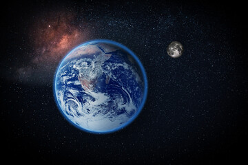 Wall Mural - space and planet earth. sphere of planet earth and cloud, people's life. solar system element. eleme